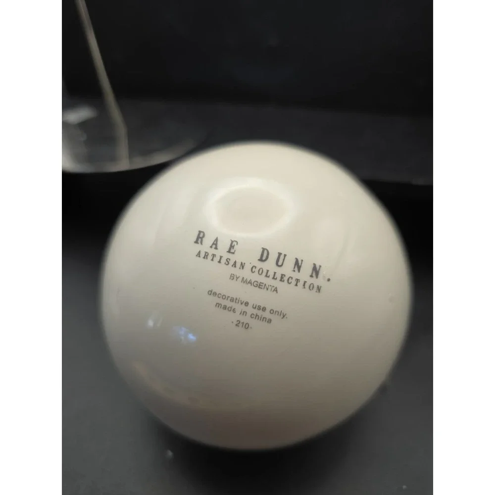 Rae Dunn Artisan Collection by Magenta White Christmas Ball Ornament NICE In Red